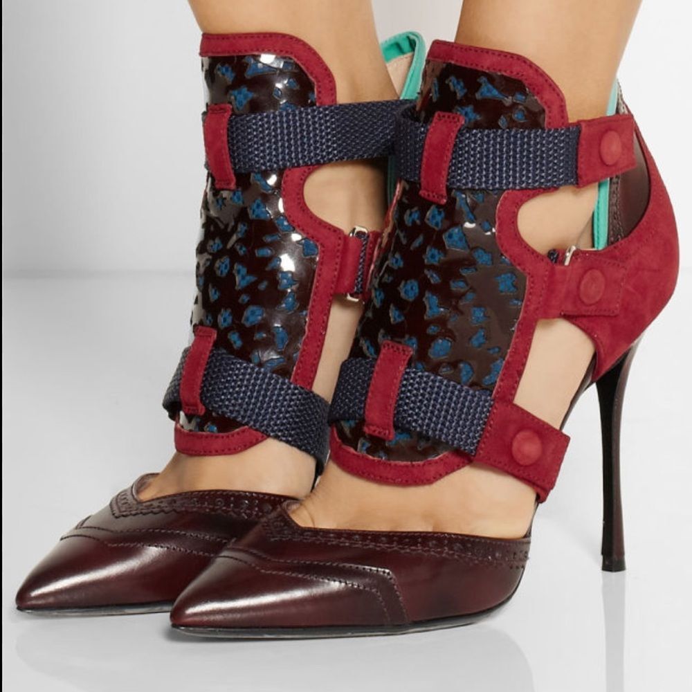 Nicholas Kirkwood x Peter Pilotto Dark Red Oxford Pumps Shoes $1,190 statement
